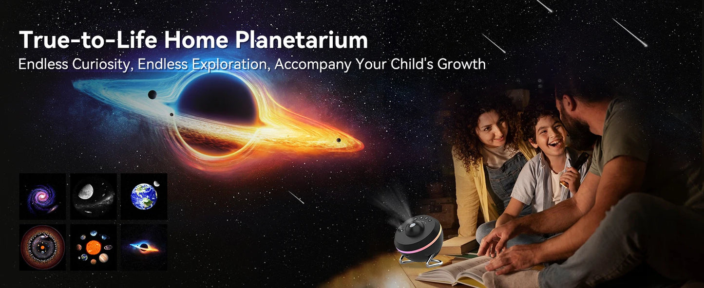 Voltify Galaxy Meteor Star Projector — 4K HD, 13-in-1 Slides, 360° Rotary Night Light for Kids & Adults