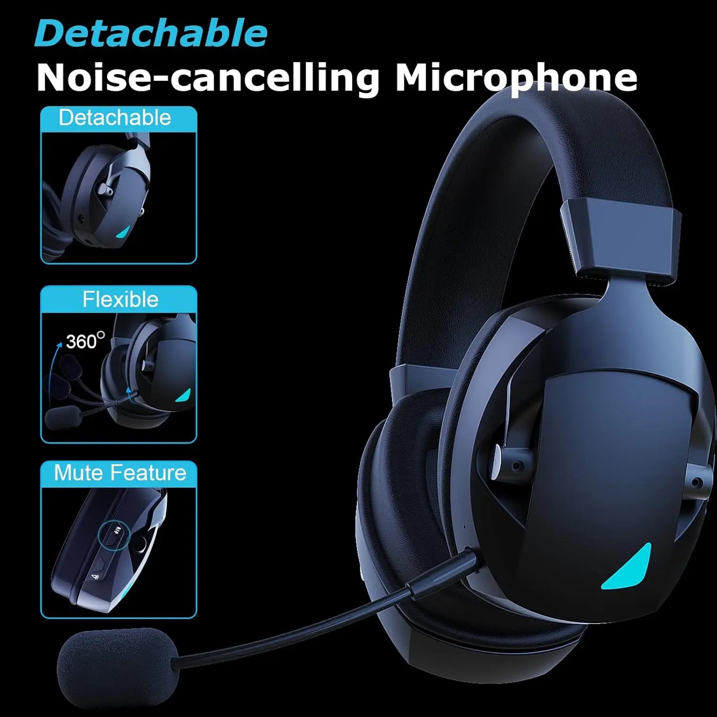 Voltify Wireless Gaming Headset with Mic — PS5, PS4, PC, Switch