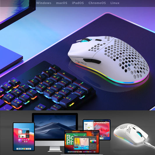 Voltify T66 Wireless Gaming Mouse — RGB, 10000 DPI, 3-Mode (Wired / 2.4G / Bluetooth)