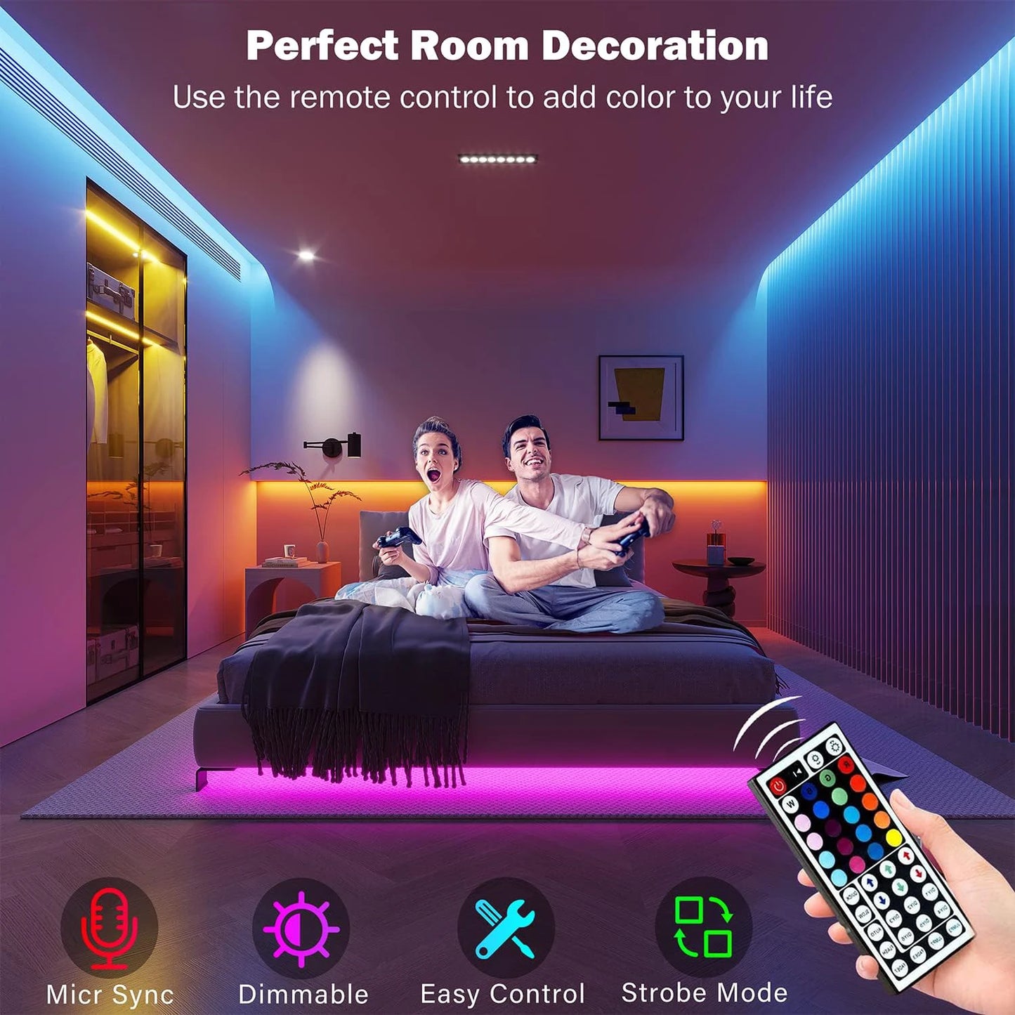 Voltify RGB LED Strip Lights with App & Remote Control — 0.5m to 30m