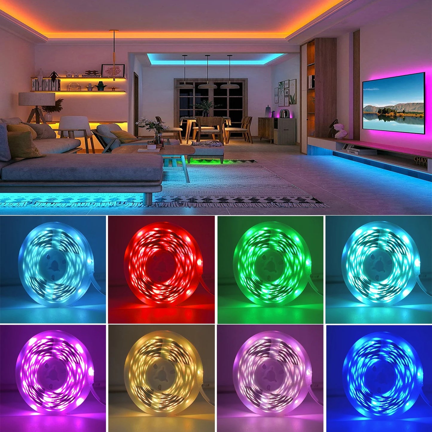 Voltify RGB LED Strip Lights with App & Remote Control — 0.5m to 30m